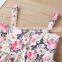 A0145# Summer Girls Dress 2020 Cotton Print Flowers Sleeves Backless Kids Clothes Dress