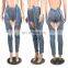 New Autumn Winter Female Denim Pants Women Retro Hole Tassel Jeans Straight Trousers Fashion Casual Solid Color Pants