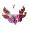 6 colors baby girls christmas deer elk horn hairbands coffee red flower baby headband