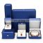 High Quality  Luxury Pu Leather Blue  Ring Earrings Necklace Pendant Box