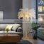 New Feather Floor Lamp Ostrich Colorful Feather Standing Light for Girl's Room Brass Indoor Corner Lighting for Villa