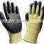 HPPE Fiber Glass Yarn Micro Foam Nitrile Waterproof ANSI A4 Anti Cut Work Gloves