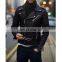 unisex design color block Men Genuine Leather Jacket Custom High Quality Men Leather Jacket