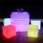 LED cube chairs PE Plastic Rechargeable 40cm cube seat in dinning chair cube lighting