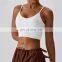 Ribbed High Support Sports Strapped Bras Wholesale Cross Back Adjustable Sling Yoga Tank Top