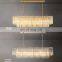 Modern Crystal Glass Rod Pendants Multi-Layer Chandelier Lighting Fixture For Living Dining Room Kitchen Island Foyer Lobby