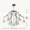 Modern Crystal Glass Hemispherical Shade Pendants Chandelier Ceiling Light Fixture For Living Dining Room Bedroom Kitchen Island