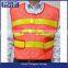China Mesh polyester fluorescent fabrics red high visibility men vest
