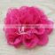 3.75 inch Chiffon Lace Flower in Pink - Solid chiffon flower with lace- Flower Head for Headbands and DIY Hair Accessories