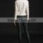 Cashmere sweater crew neck long sleeve pullover with pointelle and embroidery details