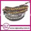 2015 popular accessory wrap leather bracelet,beaded leather bracelet