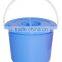 Light weight plastic round water bucket with carry handle