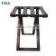 brown square tube metal foldable luggage rack for bedroom