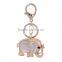 fashionable elephant shape metal alloy crystal keychain holder