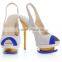 Hot Sell Elegant Mature Popular White Real Leather High Heel Sandals for Women