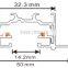 Recessed 2 wires track rail led track light fixture of ceiling