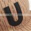 6panel brown promotional winter emroidery patch leather strap hat