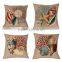 Wholesale cotton linen patchwork 3D digital printed cushion cover, pillow case