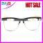 plastic frame transparent optical lens bamboo temple glasses