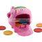 Hot design large pig shaped kids plastic money box toy/Make design cartoon animal kids plastic money box toy China factory