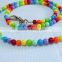 Luxury Pet Cat Dog Collar and Leash Set Colorful Beads Pearl Collar for Small Puppy