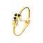 Four Leaf Clover 316L Stainless Steel Women Trendy Bangles Bracelets Yellow Gold Plated Jewelry Ladies