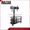 Hanging Stainless Steel And Glass Mirror Tv Stand