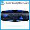 ISO factory wired gaming keyboard_three colors backlit keyboard