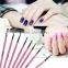 NEW 8pcs/set DIY Professional Polish Brush Set Nail Art Design Painting Tool Pen UV Gel Nail Print Brush Kit Pink
