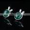 Green Agate Cute Lovely Rabbit Shape Fashion Latest Korean Model Selling Earring