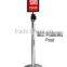 Polished Retractable Barrier with Black Sign Holder