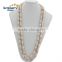 AA 10mm baroque mixed color long flat freshwater pearl necklace