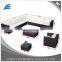 10 PCS Outdoor Patio Furniture Set Pe Wicker Rattan Sofa Set Aluminum Frame Brown