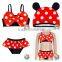 White Dots Red Black Bow Top Ruffle Bloomers Lovely Two Pieces Baby Bikini Swimsuit