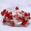 pink red heart valentine's day decoration battery operated silver wire romantic made in china decoration lights string