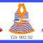 Red & Blue Stripes Print Swimwear Suspender Pattern Bikini Kids Baby Girls Mini Skirt Swimwear