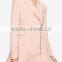 fashion women clothing OEM Front zipper bare pink Flounce Jacket Dress