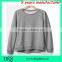 Grey women 100% cotton pullover sweatshirt hoody in 350 grams