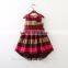 Kids Clothing Colorful Girl Party Dress Shiny Satin Appliqued Printing Dress