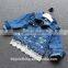 2016 children clothing manufacturers china kids denim jacket with white lace lower hem for baby girl