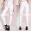 Autumn white high waisted skinny biker ladies jeans OEM service