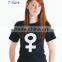 PLAIN WOMEN FITTED BLACK T-SHIRT 100% COTTON