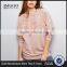 Women Oversized Loose Pockets Sides Crushed Velvet Panel Yoke Hoodie Pink Drop Shoulder Cotton Pullover