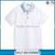 Custom logo bulk blank white kids polo shirts with denim collar