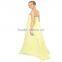 2016 Lastest straplessv-plunge neck wedding women dress ,crepe trail floor length ladies dress OEM