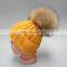 Wholesale Plan White Knitting Beanie Hat For Child With fur Ball Baby Hat