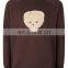 Casual cute textured embroidered detial crew neck men sweatshirt fashion