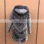 New Hooded Long style Rex Rabbit Fur Chinchilla Jacket Coat for Women Dyed Fur Garment