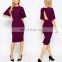 New Style Exaggerated Angel Sleeve Pencil Dress with Open Back Women Midi Dress