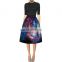 Latest youthful Sublimation print long ladies skirt design models